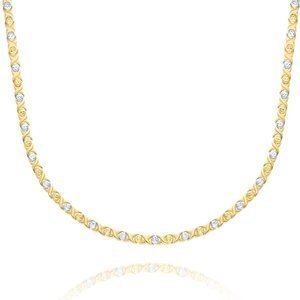 Damen Gold Halskette Halskette 585 Diamant Weiß und Gelbgold 45 cm