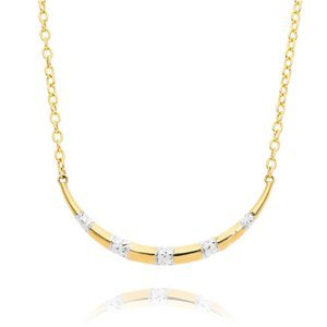 Damen Goldkette 585 Diamant Horn Weiß- und Gelbgold Fußkettchen Kette