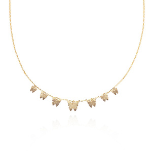 Gold 585 Choker Halskette Diamant Schmetterling Fußkettchen Kette