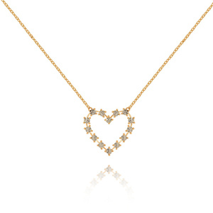 Gold Damen Halskette 585 weißer Diamant Herz Diamant Fußkettchen Kette