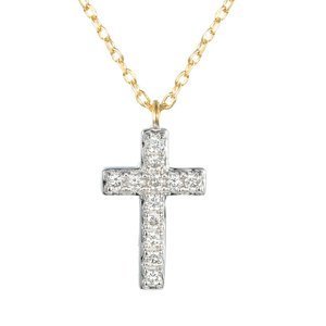 Gold-Halskette mit Diamanten 585 Festkreuz Diamanten 0,05 ct