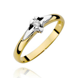 Gold Verlobungsring mit Diamant Weißgold 0,04 ct