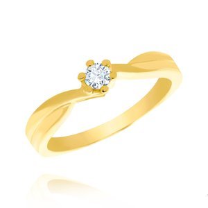 Gold Verlobungsring mit Zirkonia 585 breit