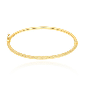 Gold steifes Kreisarmband glatt 585 Armreif gelbgold mit Schnappverschluss