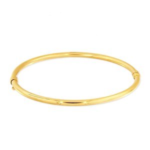 Gold steifes Kreisarmband glatt 585 Armreif gelbgold mit Schnappverschluss