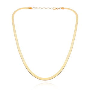 Goldband Halskette Adder 585 glatt 4,5 mm Länge 36-41 cm Choker