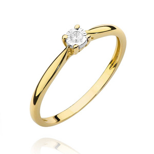 Goldener Verlobungsring mit 0,03 Karat Diamant