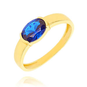 Goldring 585 Saphir 0,43 Karat Diamanten 0,14 Karat