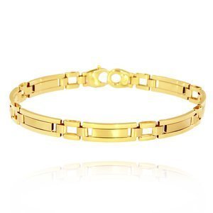 Herrenarmband aus Gold 585 dick mit Gravur 20 cm