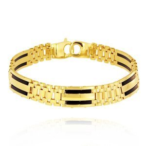 Herrenarmband aus Gold 585 dick mit Gravur 23 cm