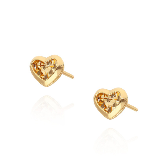 Gold 585 Herzen Diamant-Ohrstecker