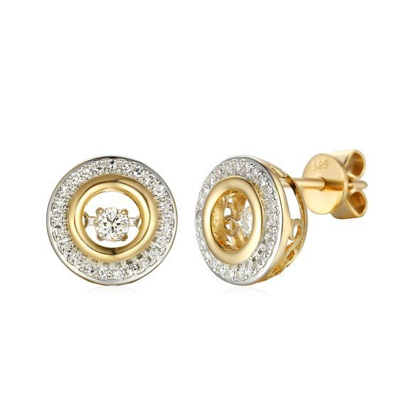 Gold 585 Reif Ohrringe mit Diamanten Post 0,26 ct