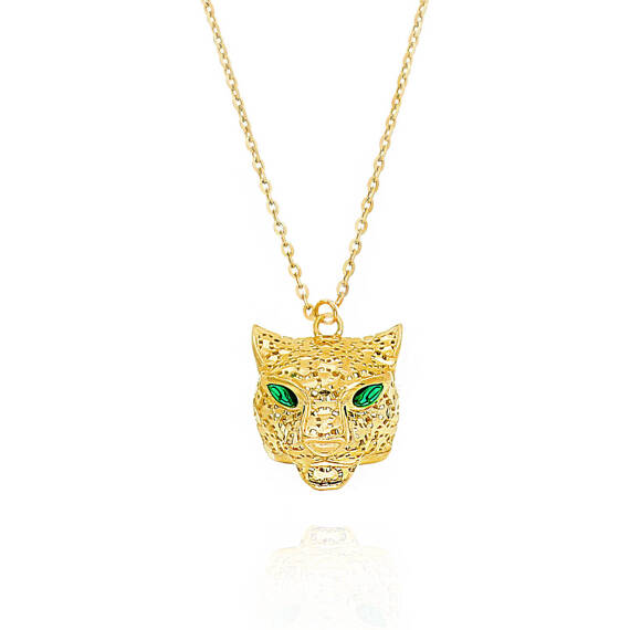 Gold Damen Tiger Halskette 585 Diamant Tiger Kopf Fußkettchen Kette