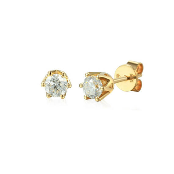 Gold-Ohrringe 585 ovale Rubine Diamanten 0,71 ct