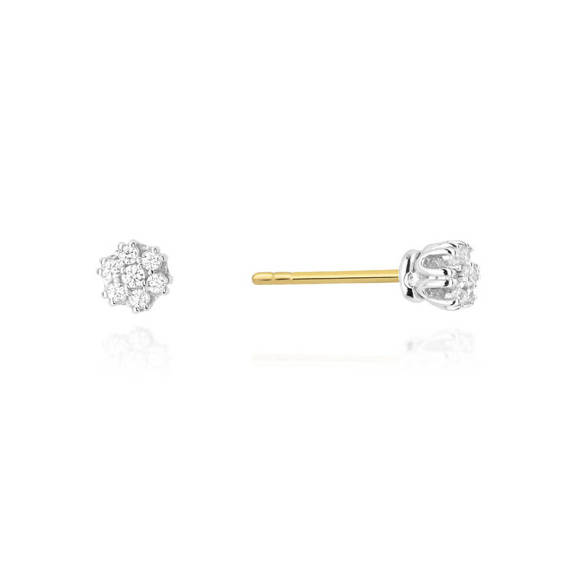 Gold-Ohrringe 585 ovale Rubine Diamanten 0,71 ct