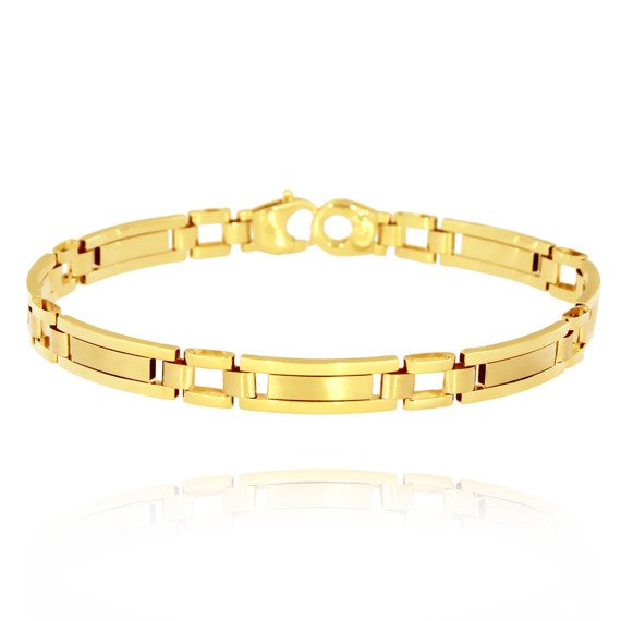 Herrenarmband aus Gold 585 dick mit Gravur 20 cm