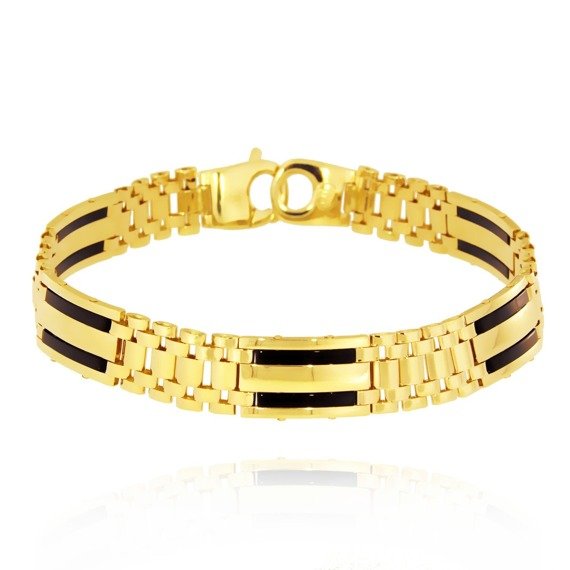 Herrenarmband aus Gold 585 dick mit Gravur 23 cm