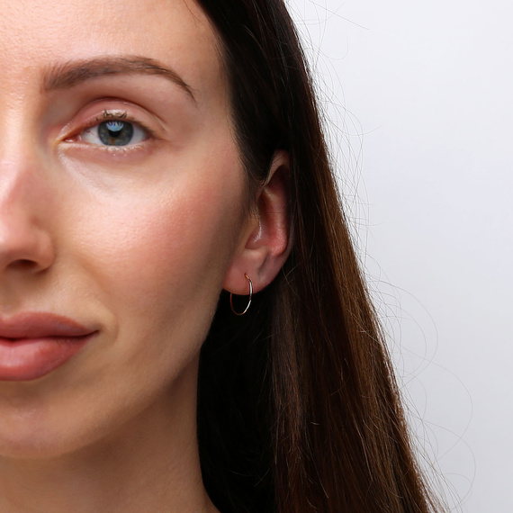 Gold 585 Diamant Kreis Ohrringe Durchmesser 3 cm