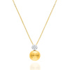 Gold Halskette 585 Zirkonia Anhänger Kette Knöchel 42 cm