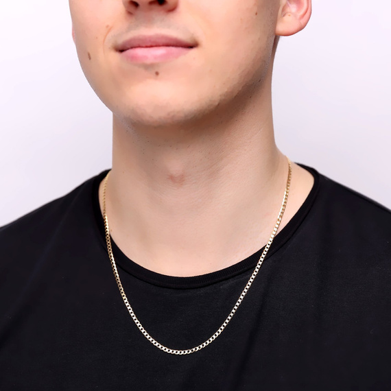 Herren-Goldkette 585 Panzerkette 3,1 mm Länge 55 cm
