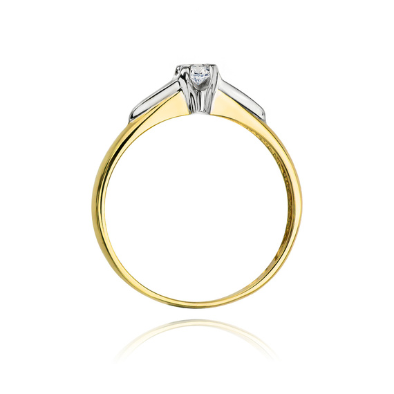 Gold Verlobungsring mit Diamant Weißgold 0,10 ct