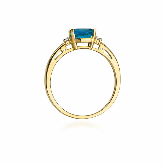 Goldring 585 Topas 0,70 ct mit Diamanten 0,03 ct
