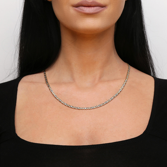 Damen Gold Halskette Halskette 585 Diamant Weiß und Gelbgold 45 cm