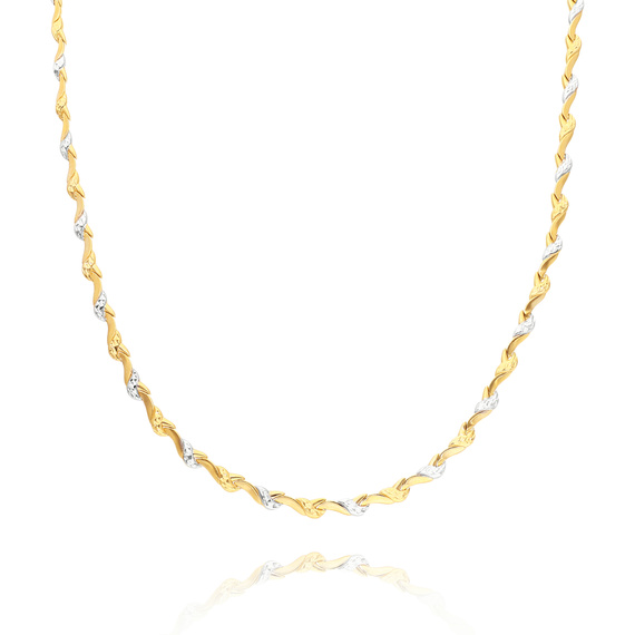 Damen Gold Halskette Halskette 585 Weiß und Gelbgold 50 cm