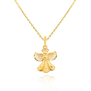 Gold-Engel-Anhänger 585 durchbrochener Engel mit Herz