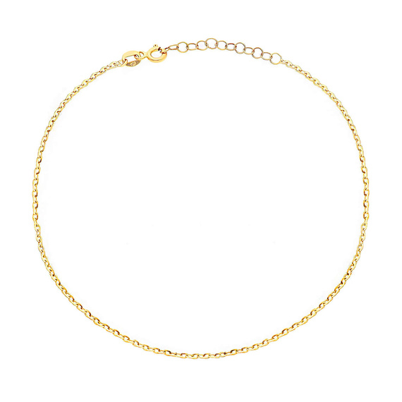 Gold-Bein-Armband mit Ringen 585 feierlichen Kreisen und Zirkonen