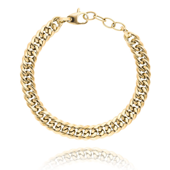 Gold 585 breites Panzerarmband für Damen 