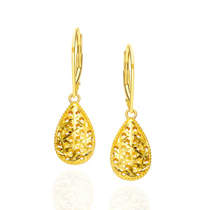 Goldkette 585 durchbrochene Diamant-Tropfen-Fußkette