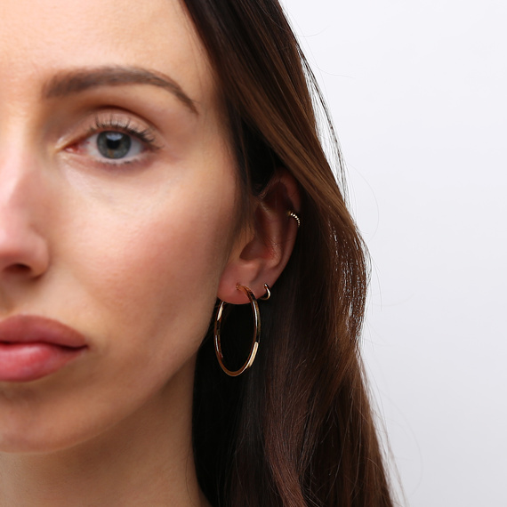 Gold 585 Diamant Kreis Ohrringe Durchmesser 3 cm