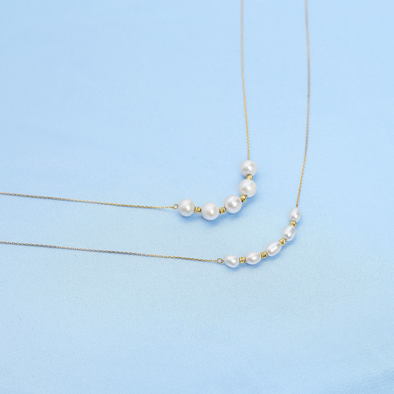 Gold Halskette 585 feierliche Herz Perlmutt Kette Diamant Fußkettchen Valentinstag