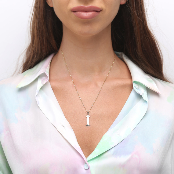 Gold-Anhänger 585 einfacher Buchstabe I Höhe 2 cm