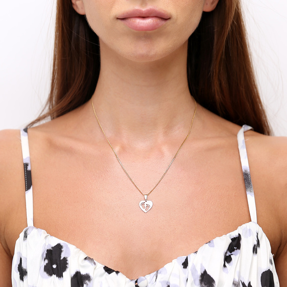 Gold Herz-Anhänger 585 Füße Höhe 1,8 cm