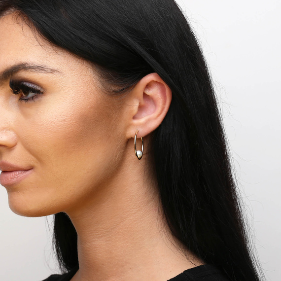 Gold 585 Perlenkette Ohrringe Anhänger Perlen Spange