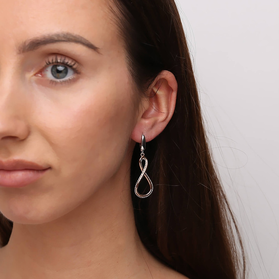 Gold 585 Anhänger Teardrop-Ohrringe Weißes Roségold Englische Schließe