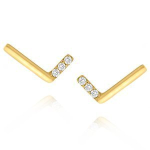 Gold Skate Komma Ohrringe mit Zirkonen 585 Jasmine