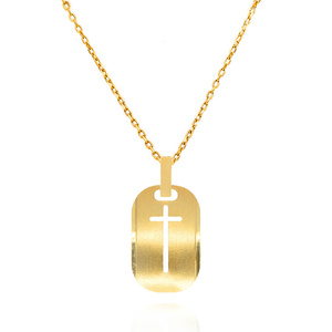 Goldener Anhänger Medaille Kreuz 585 Plakette mit Kreuz