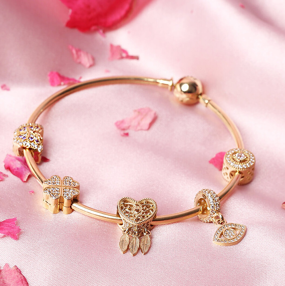 585 Goldarmband für Reize 2,5 mm modulare Basis starrer Armreif 19 cm