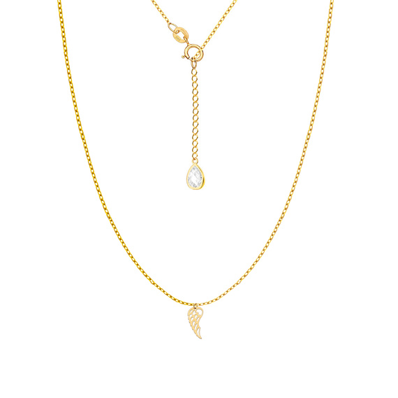 Gold 585 Feierliche Flügelkette mit Zirkonia-Anhänger an der Schließe 42 - 45 cm