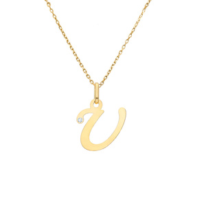 Gold-Anhänger 585 Buchstabe schräg A