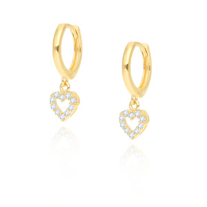 Goldanhänger Ohrringe 585 Unendlichkeit Zirkonia Creolen mit Verschluss