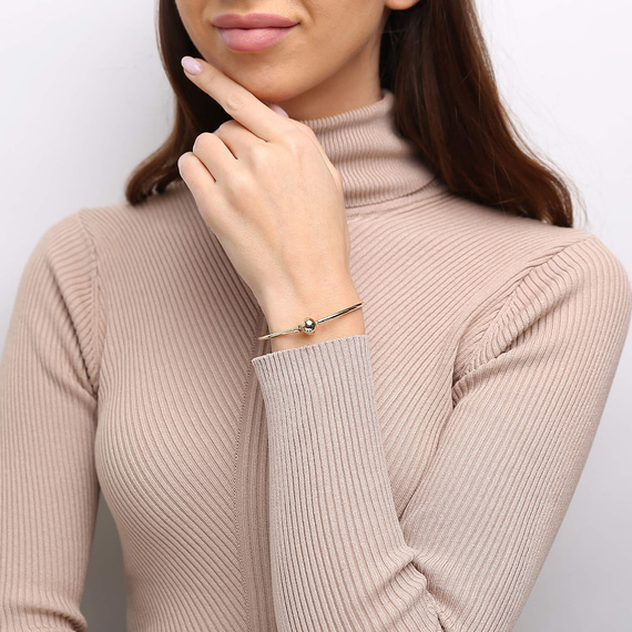 585 Goldarmband für Reize 2,5 mm modulare Basis starrer Armreif 19 cm