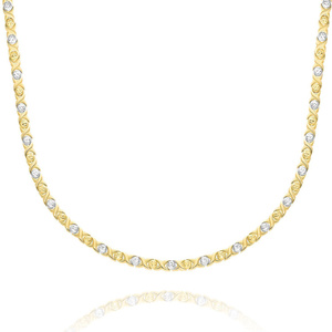 Damen Gold Halskette Halskette 585 Diamant Weiß und Gelbgold 50 cm