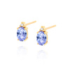Gold 585 ovale Ohrringe mit Topas und Diamant 0,83 ct