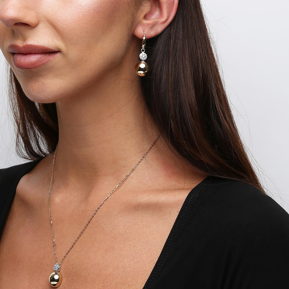 Goldanhänger Ohrringe 585 ovale durchbrochene englische Schließe