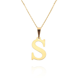 Gold-Anhänger 585 einfacher Buchstabe S Höhe 2 cm