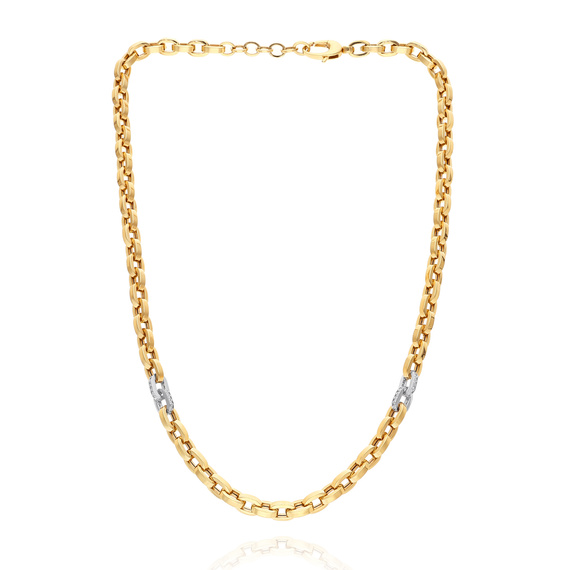 Damen Gold Halskette 585 dicke Kette Fußkettchen Zirkone